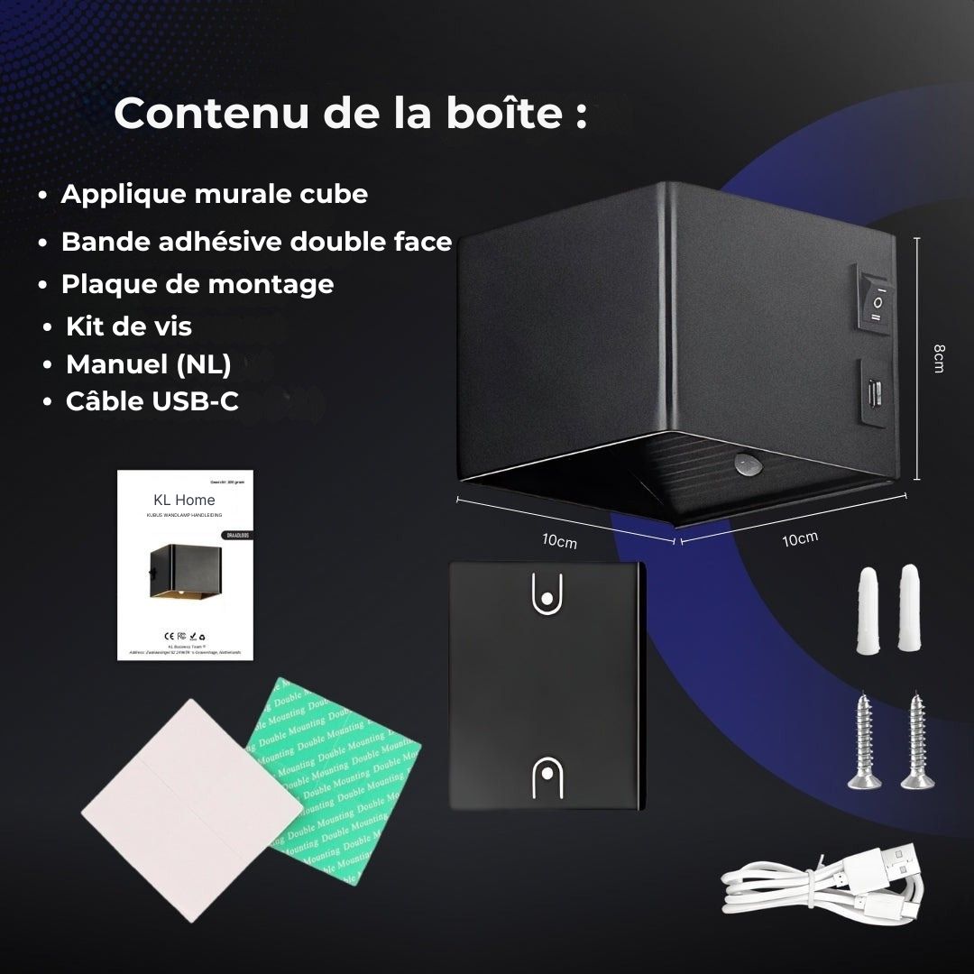 Applique LED Cube – Mettez vos murs en lumière avec style