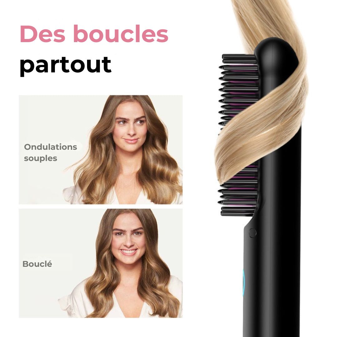 Brosse Luvera™ – Coiffez, lissez et bouclez, où que vous soyez