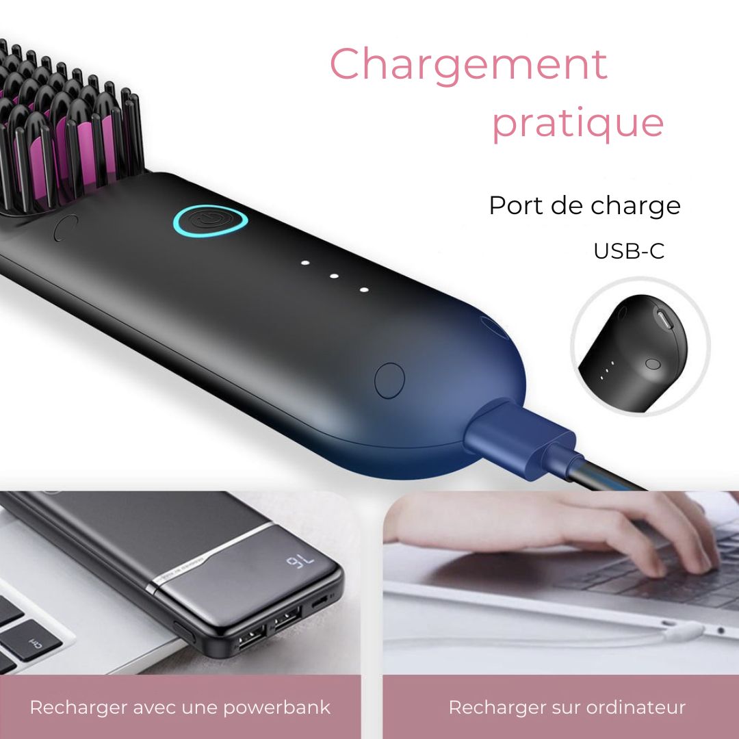 Brosse Luvera™ – Coiffez, lissez et bouclez, où que vous soyez