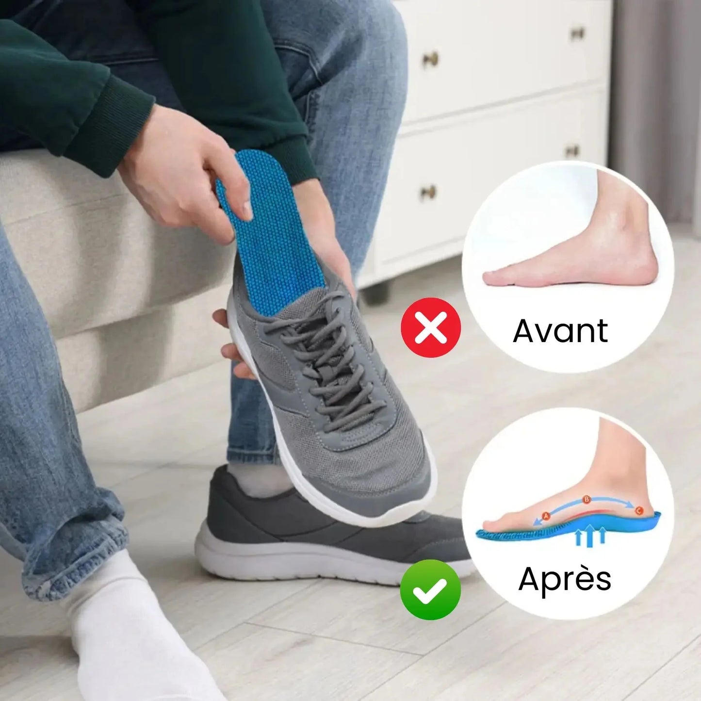 Semelles Orthopédiques Confort+ – Soulagez vos pieds et marchez sans douleur
