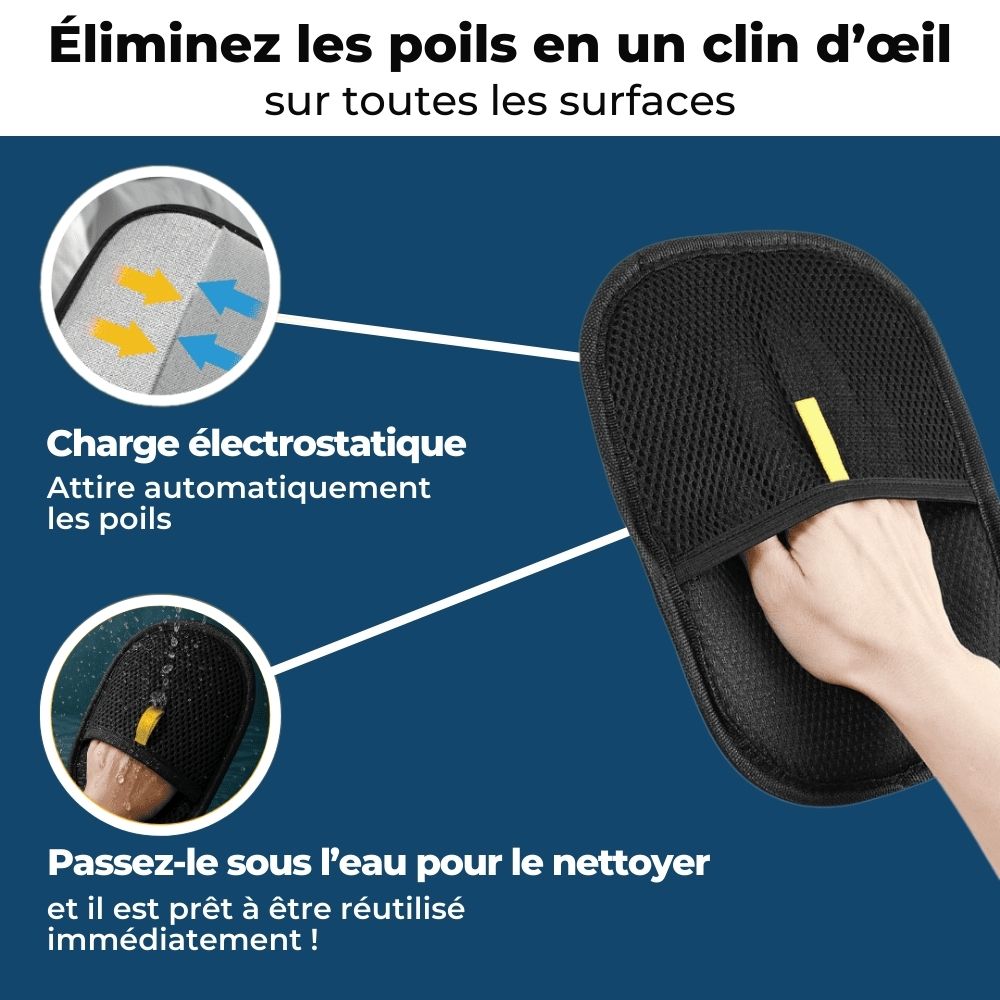 Gant Attrape'Poils – Poils disparus en un geste