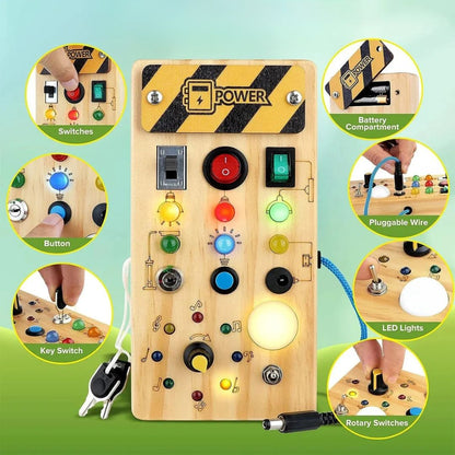 Board d’Éveil en Bois – Stimulez la Curiosité et la Motricité de Votre Tout-Petit